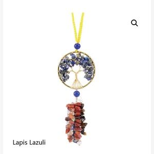 Healing Crystal Decor Tree of Life Car Hanging, Lapis Lazuli